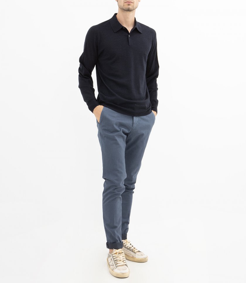 MERINO POLO PULLOVER