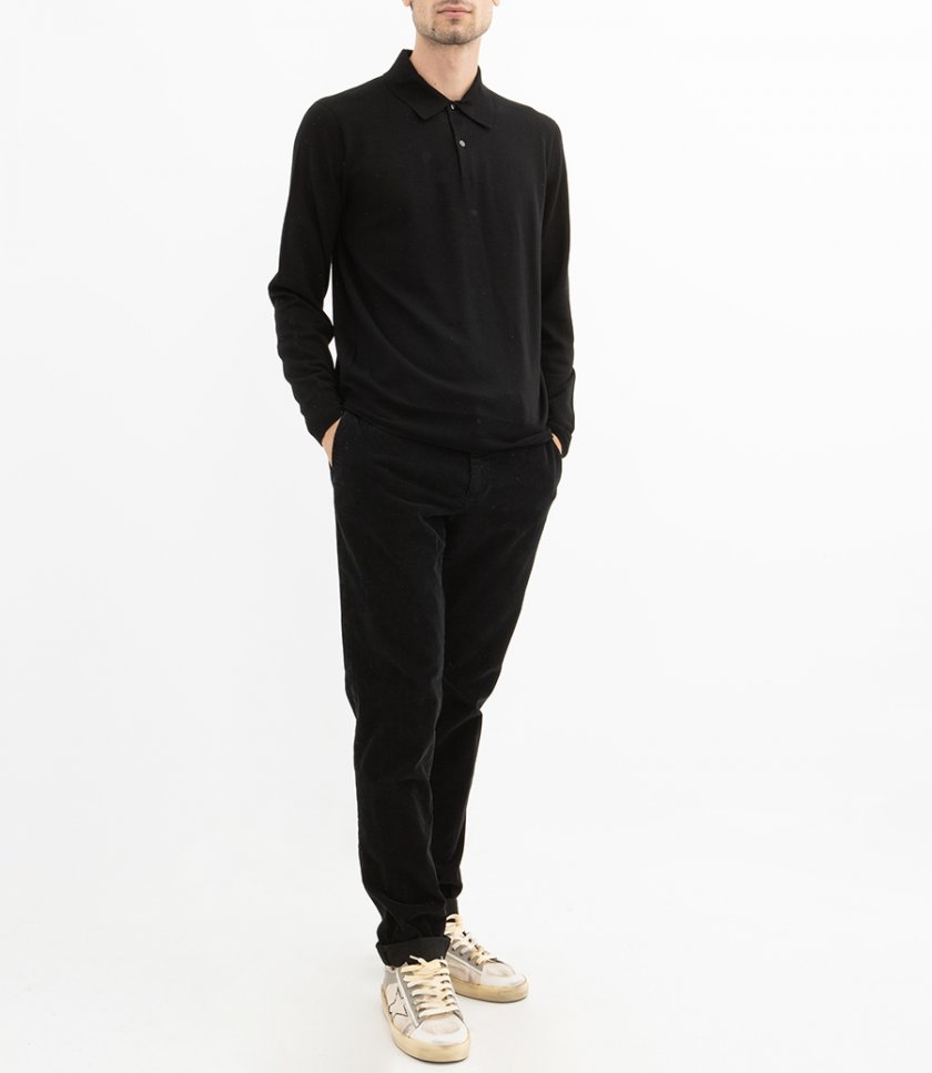 MERINO POLO PULLOVER