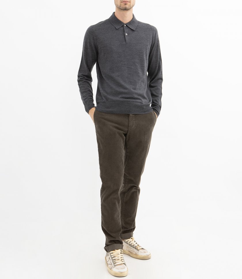 MERINO POLO PULLOVER