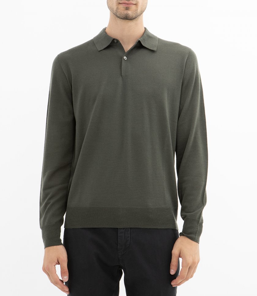 MERINO POLO PULLOVER