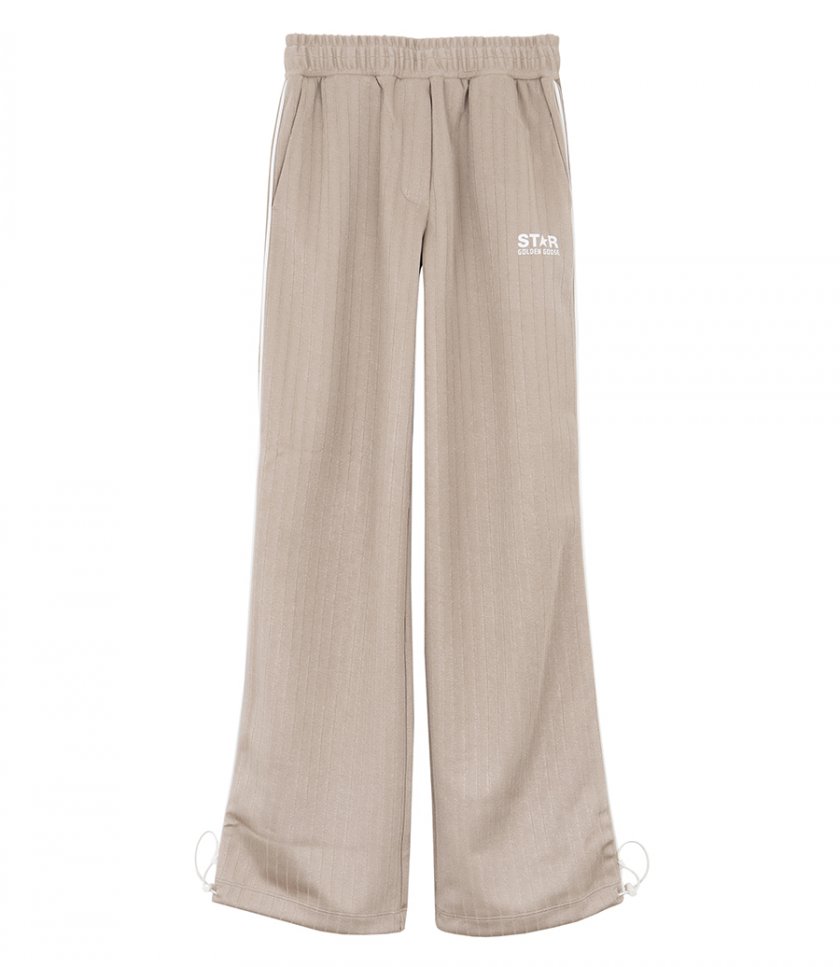 JOGGINGS - STAR WOMEN’S LIGHT BEIGE JOGGERS WITH WHITE LOGO