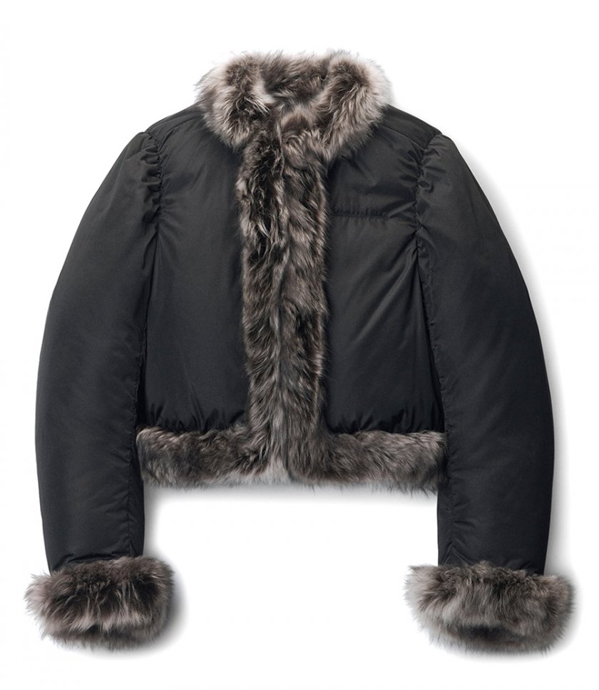 JUST IN - CARDIGAN PUFFER WITH FUR TRIM