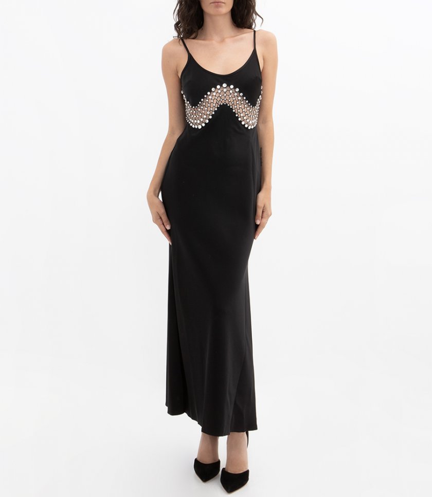 MIDRIFF WAVE MIDI SATIN DRESS