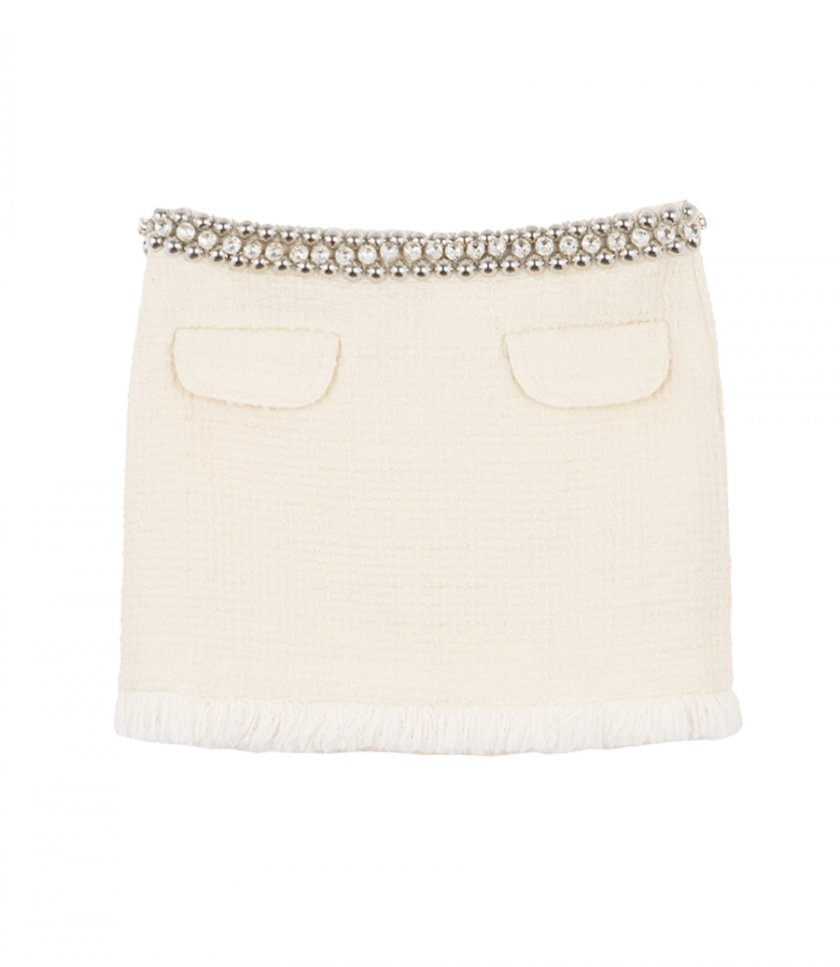 JUST IN - BOUCLE AND CRYSTAL CHAIN MINI SKIRT