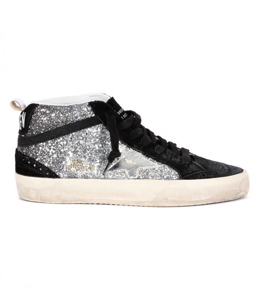 JUST IN - BLACK WITH SILVER GLITTER MID STAR