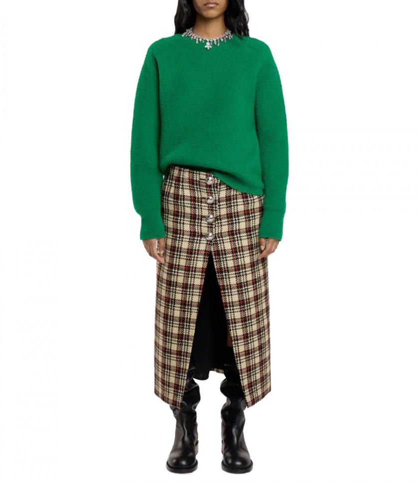 LONG SKIRT IN WOOL TARTAN