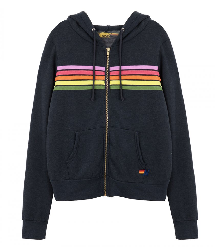 CLOTHES - 5 STRIPE ZIP HOODIE