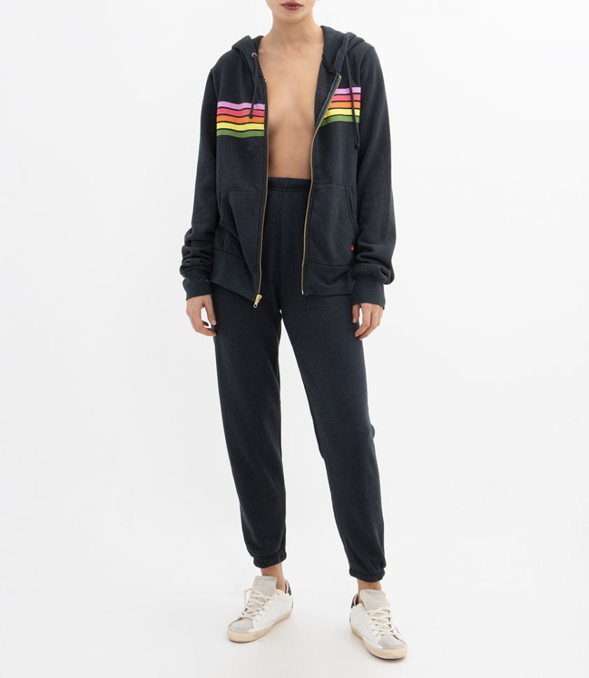 5 STRIPE ZIP HOODIE