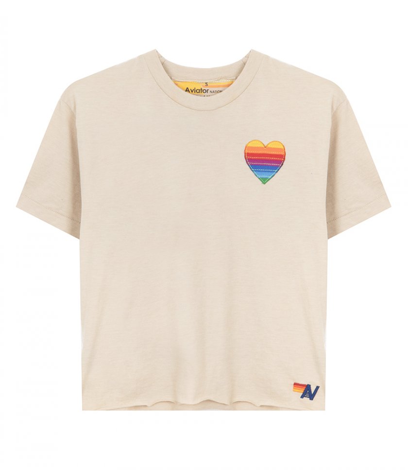 T-SHIRTS - RAINBOW HEART STITCH BOYFRIEND TEE