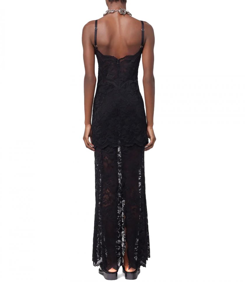 BLACK LONG DRESS IN LACE