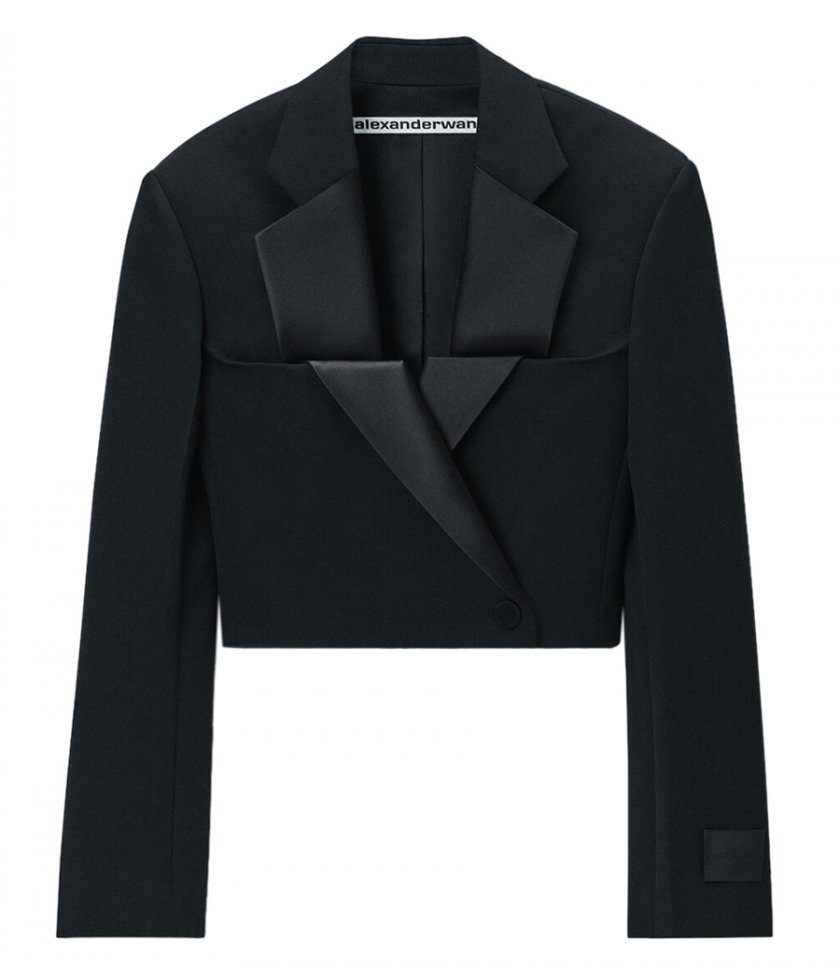 ALEXANDER WANG - DOUBLE BREASTED TUXEDO CROPPED BLAZER