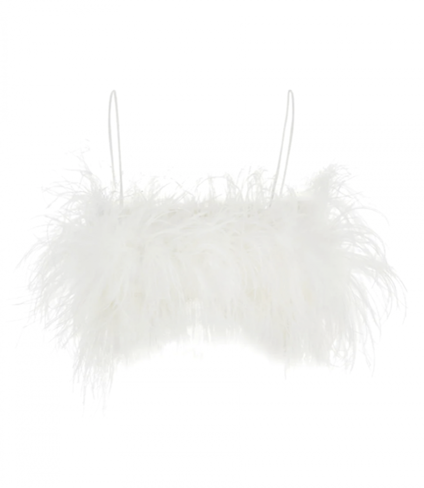 PHILOSOPHY DI LORENZO SERAFINI - WHITE FEATHER TOP