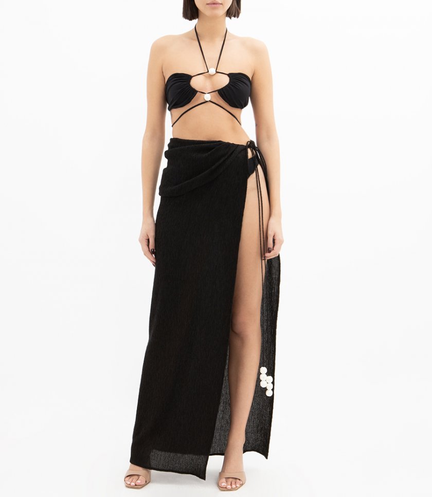 ASYMMETRICAL PEARL MAXI SKIRT