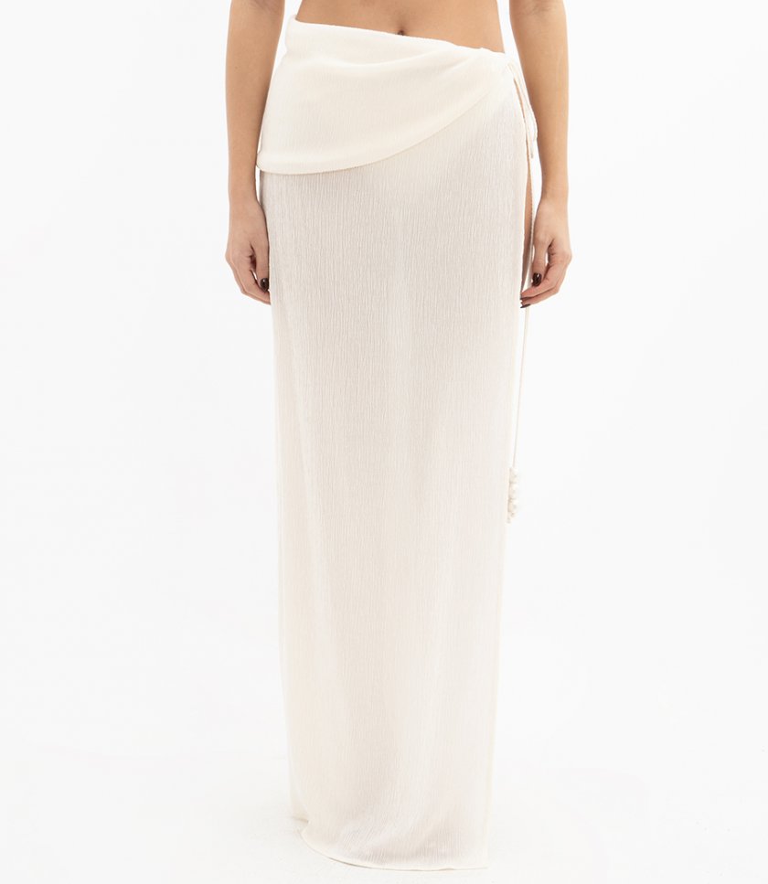 ASYMMETRICAL PEARL MAXI SKIRT