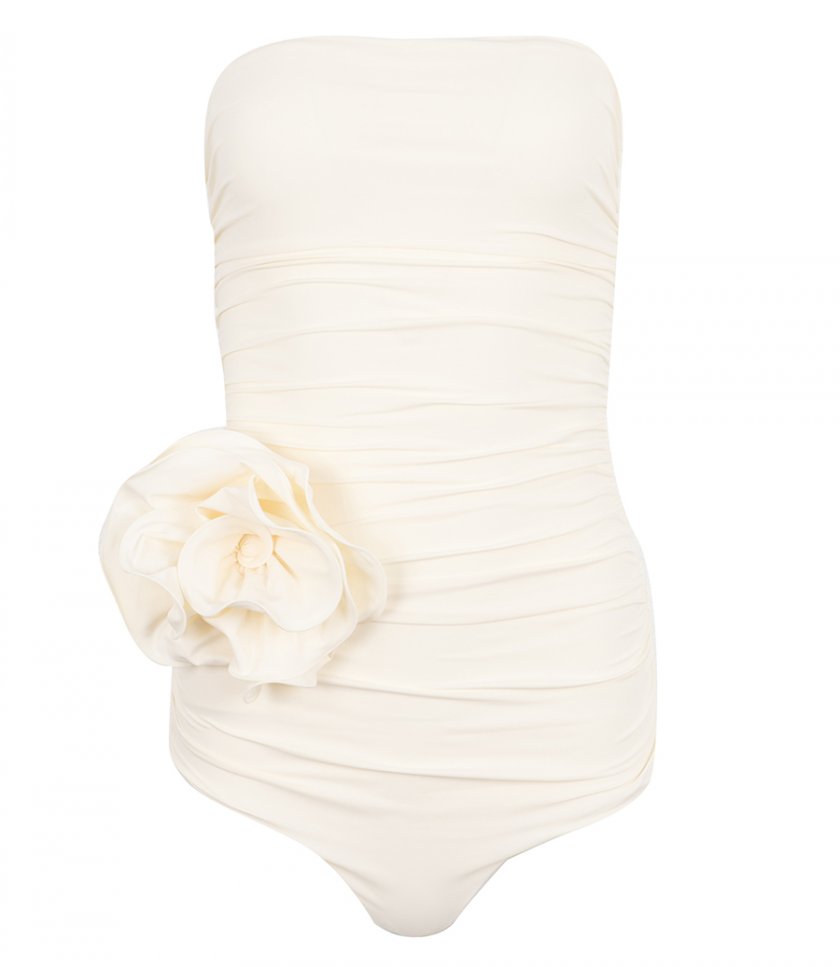 MAGDA BUTRYM - STRAPLESS 3D FLOWER SWIMSUIT