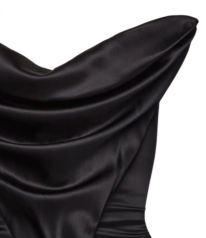 DRAPED SATIN STRAPLESS CORSET