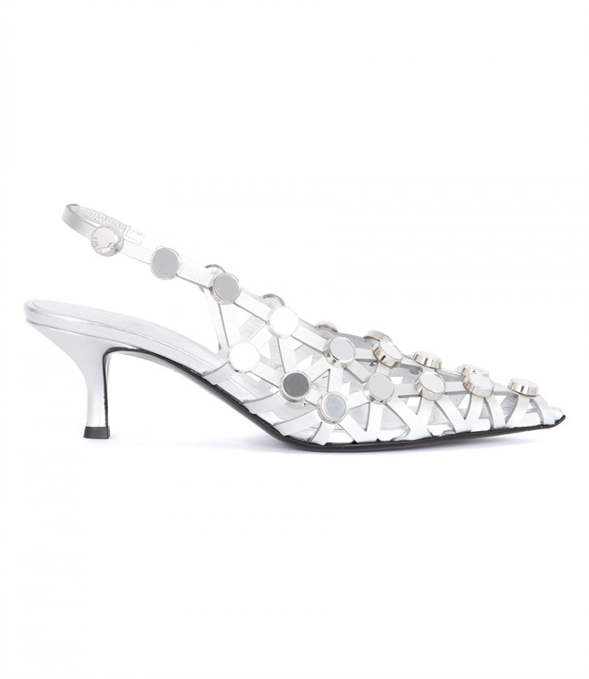 THE ATTICO - GRID SLINGBACK METALLIC