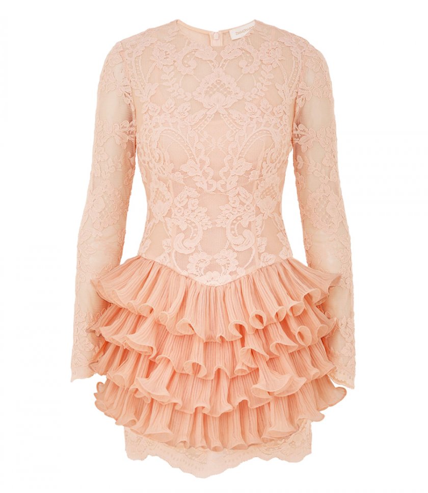 CRUSH LACE FRILL MINI DRESS