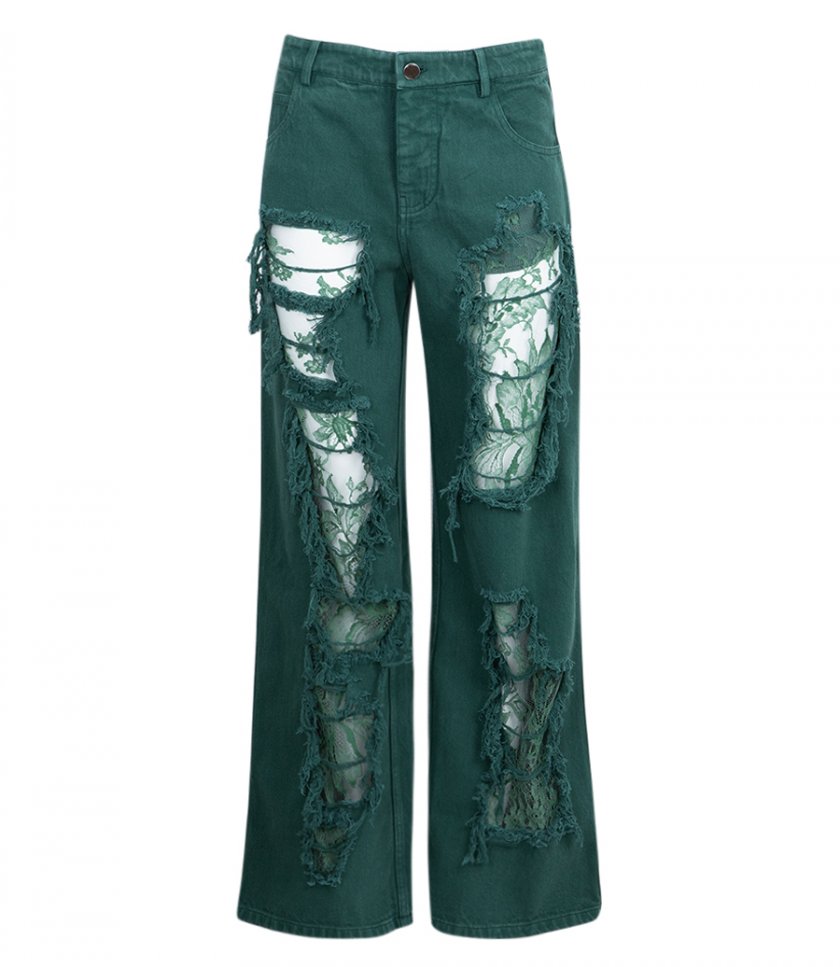 JUST IN - ARBOREAL DISTRESSED LACE JEAN