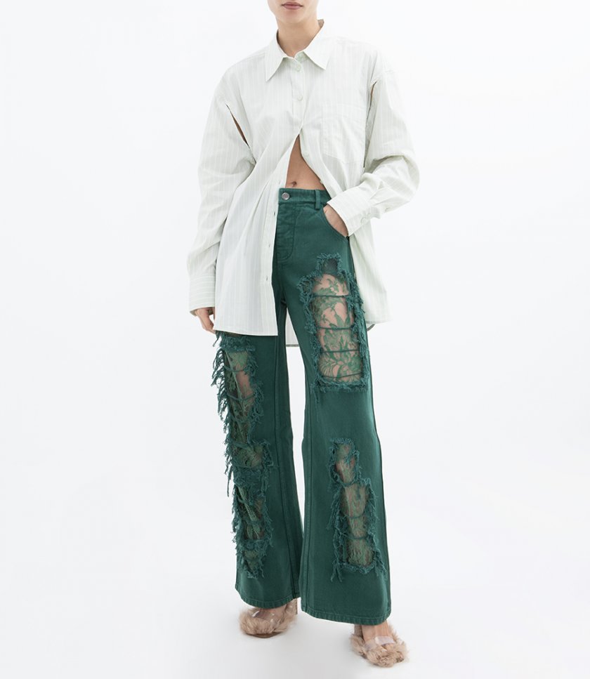 ARBOREAL DISTRESSED LACE JEAN