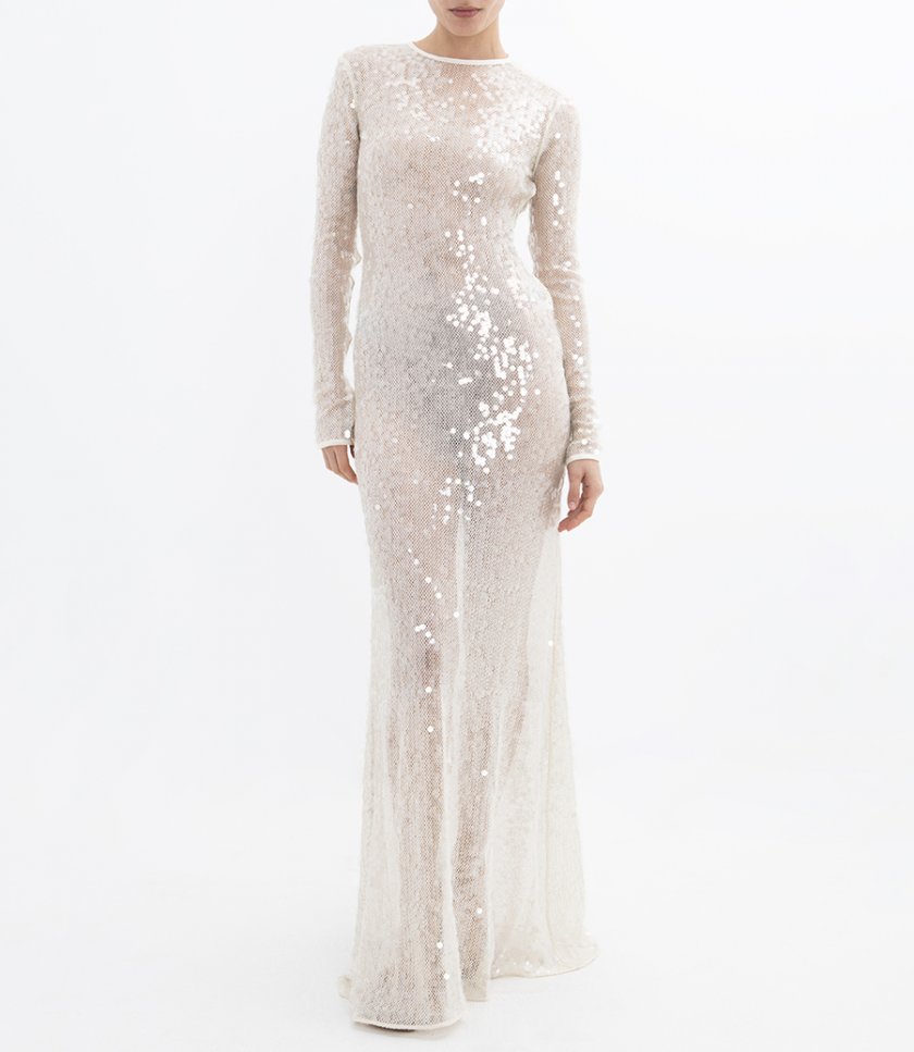 LONG SLEEVED SEQUIN GOWN