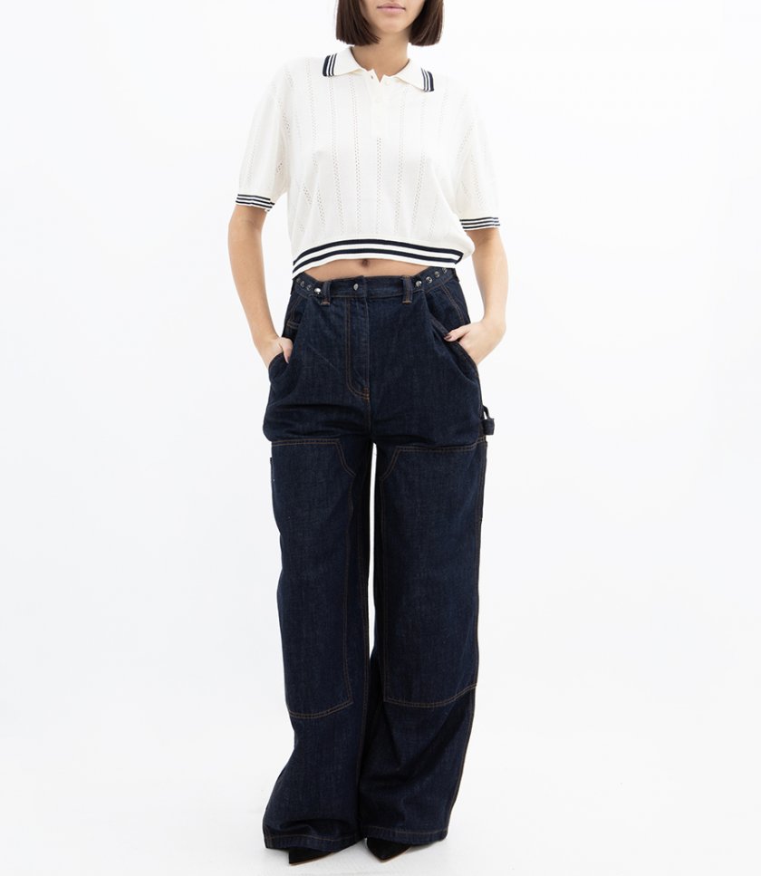 CROPPED COTTON POLO MARTHA