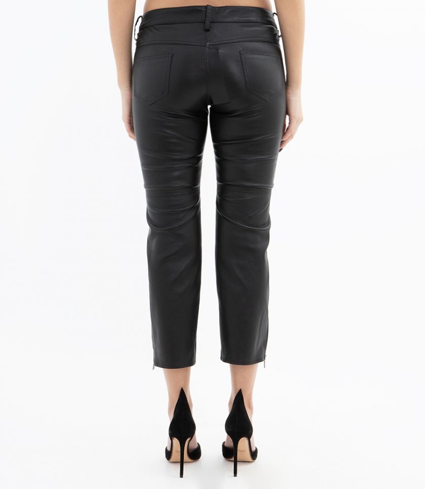 LOW WAIST CROPPED LEATHER PANTS