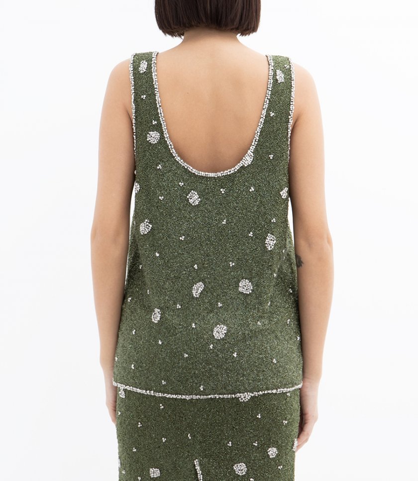 EMBROIDERED LONG TANK TOP