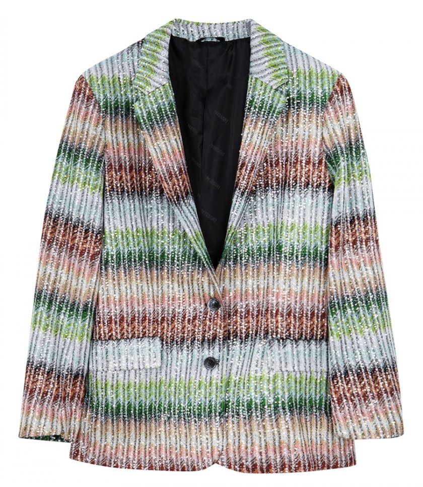 MISSONI - DEGRADE ZIG ZAG KNIT BLAZER WITH SEQUINS