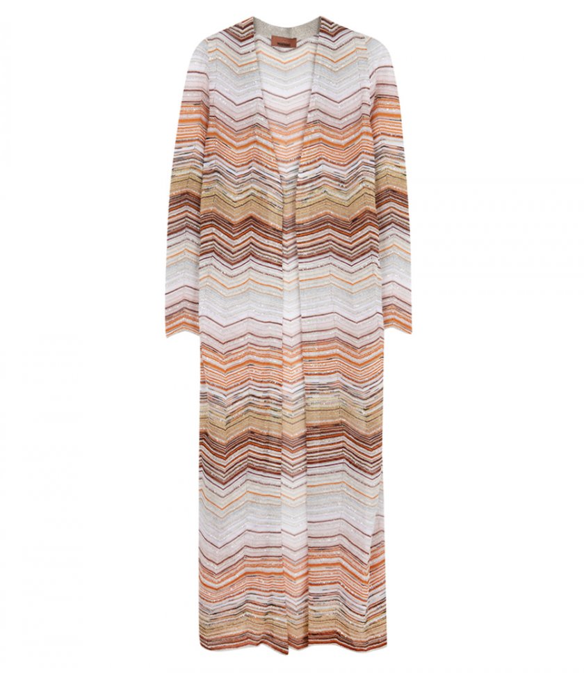 MISSONI - LONG CHEVRON LAME CARDIGAN WITH SEQUINS