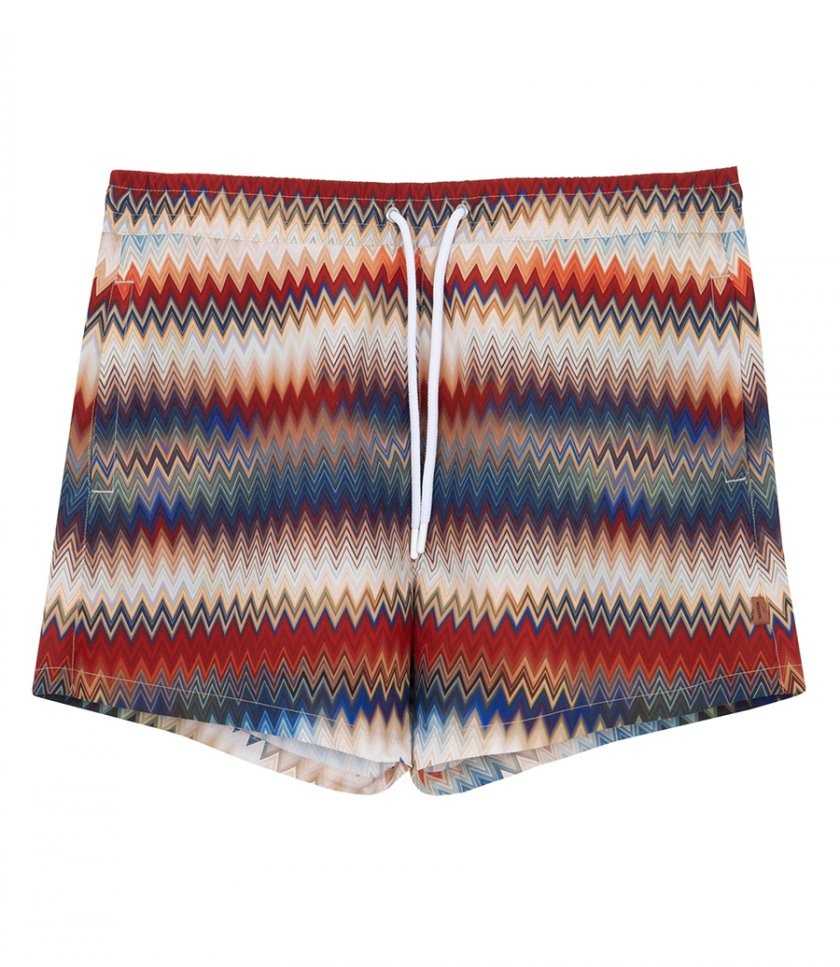 MISSONI - SWIM SHORTS WITH GRADIENT MICRO ZIG ZAG PRINT