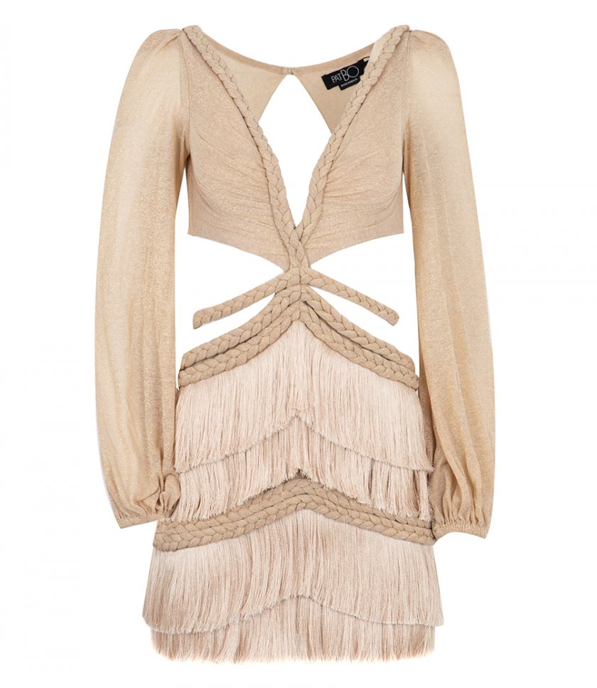 JUST IN - METALLIC FRINGE MINI DRESS