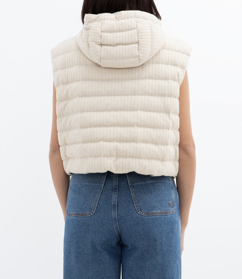 VEST IN SHINY RIBBED KNIT