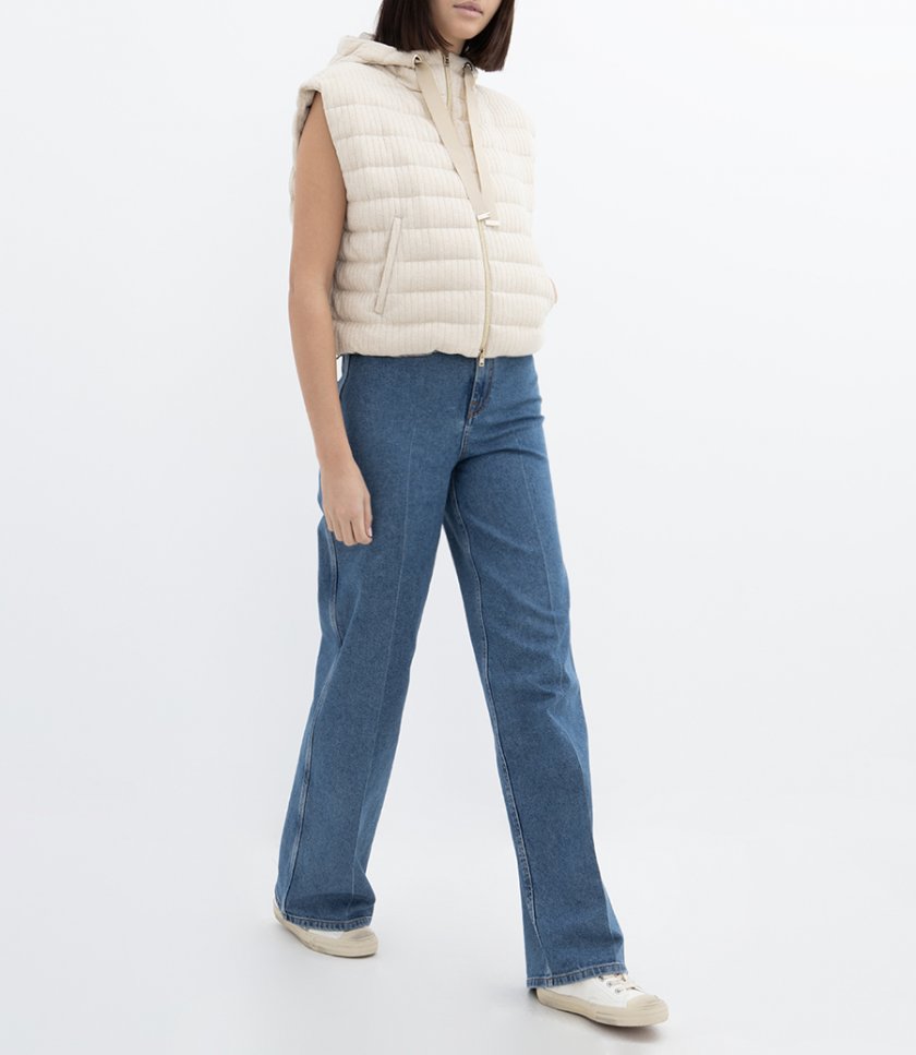 VEST IN SHINY RIBBED KNIT