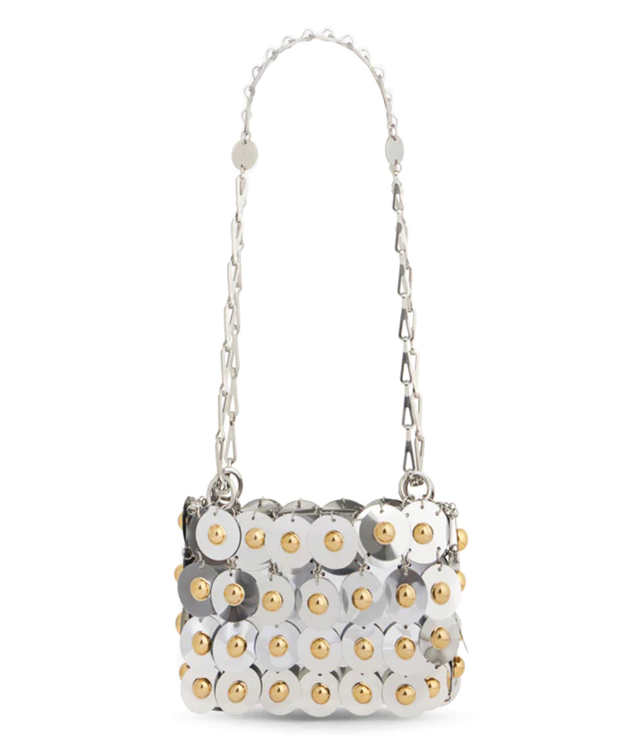 RABANNE - SILVER SPARKLE NANO SPHERE BAG