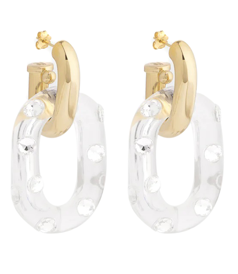 OVERSIZED XL LINK RHINESTONE EARRINGS