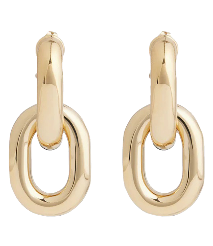 RABANNE - GOLD DOUBLE XL LINK EARRINGS