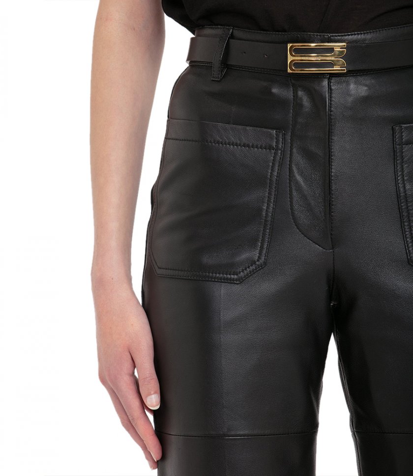 ALINA HIGH WAISTED LEATHER TROUSER