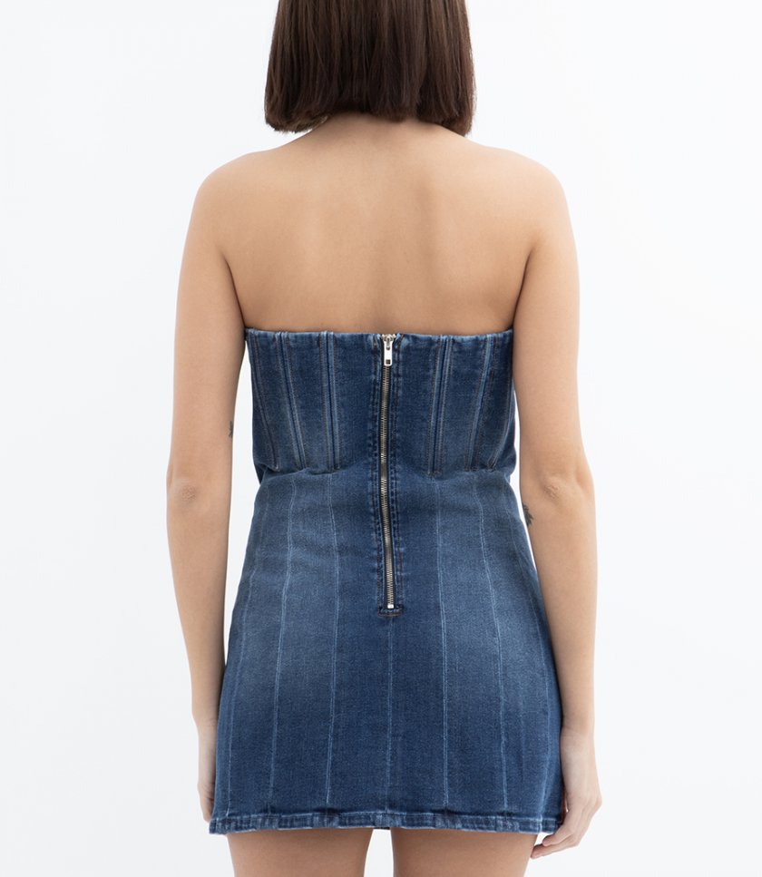 BUSTIER MINI DENIM