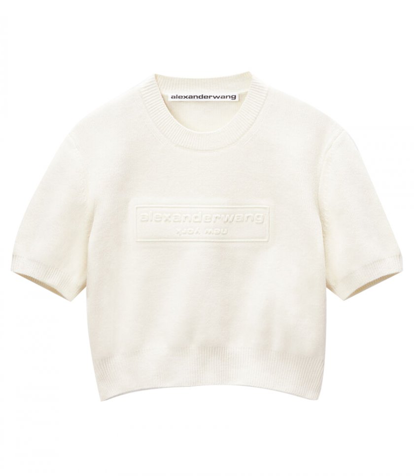 JUST IN - EMBOSSED LOGO RIBBED SS TEE