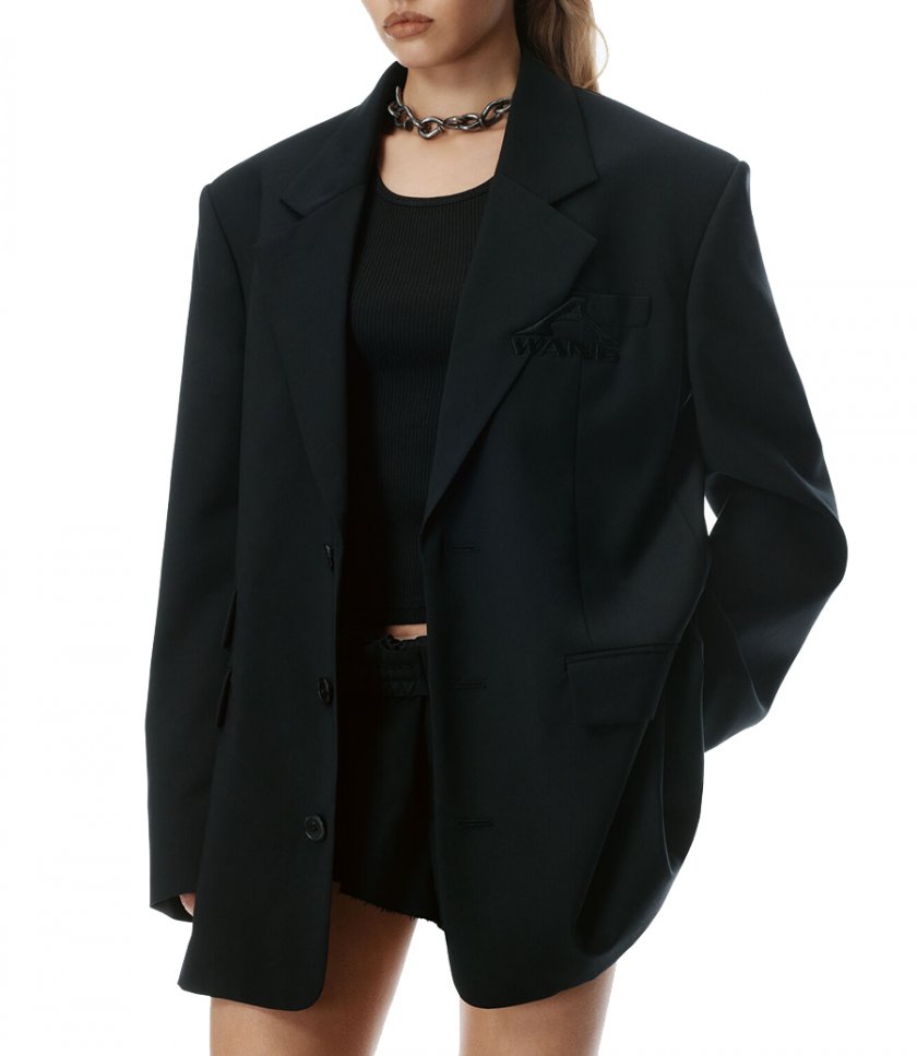 OVERSIZED BLAZER WITH EMBROIDERY LOGO