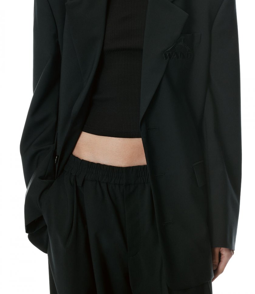 OVERSIZED BLAZER WITH EMBROIDERY LOGO