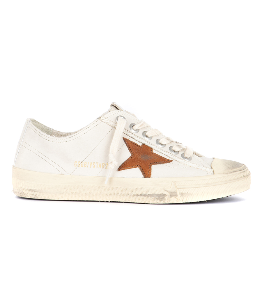 GOLDEN GOOSE  - WHITE TAN V-STAR 2