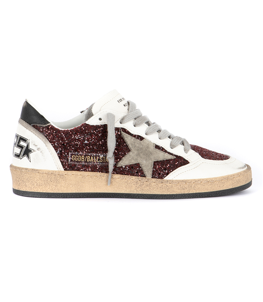 GOLDEN GOOSE  - BORDEAUX GLITTER BALL STAR