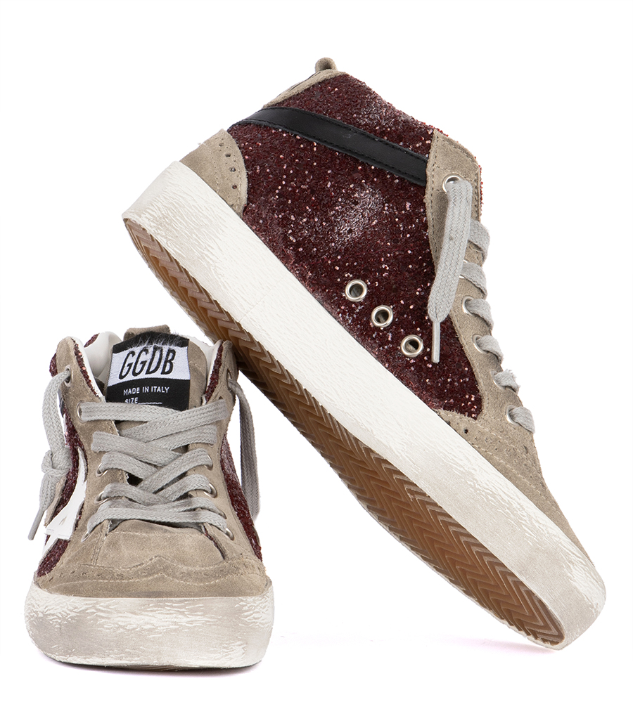 DARK RED GLITTER MID STAR