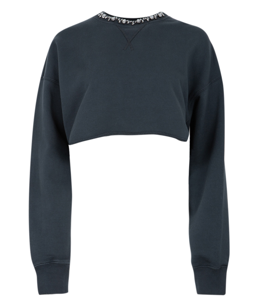 GOLDEN GOOSE  - GOLDEN WS CROPPED CREW NECK SWEATSHIRT