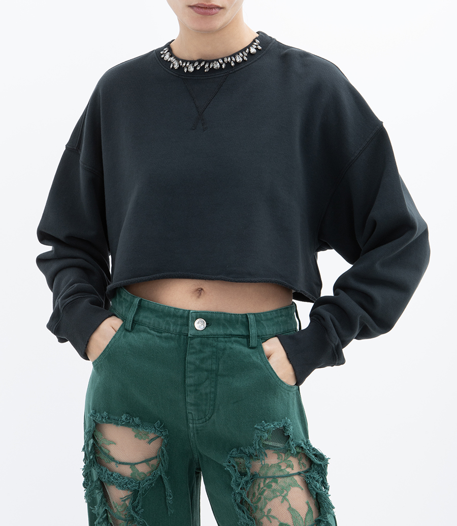 GOLDEN WS CROPPED CREW NECK SWEATSHIRT