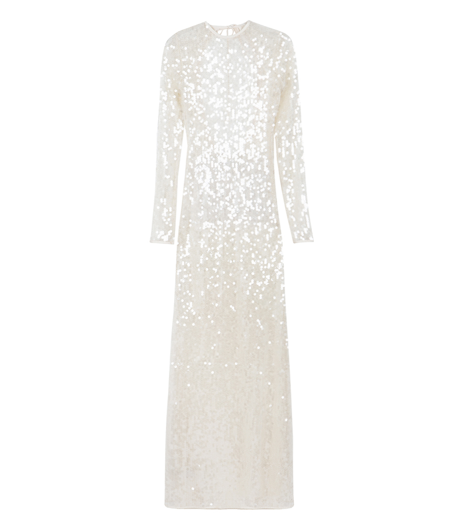 DAVID KOMA - LONG SLEEVED SEQUIN GOWN