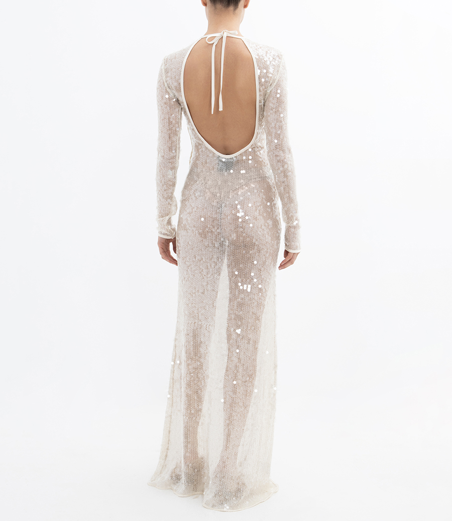 LONG SLEEVED SEQUIN GOWN