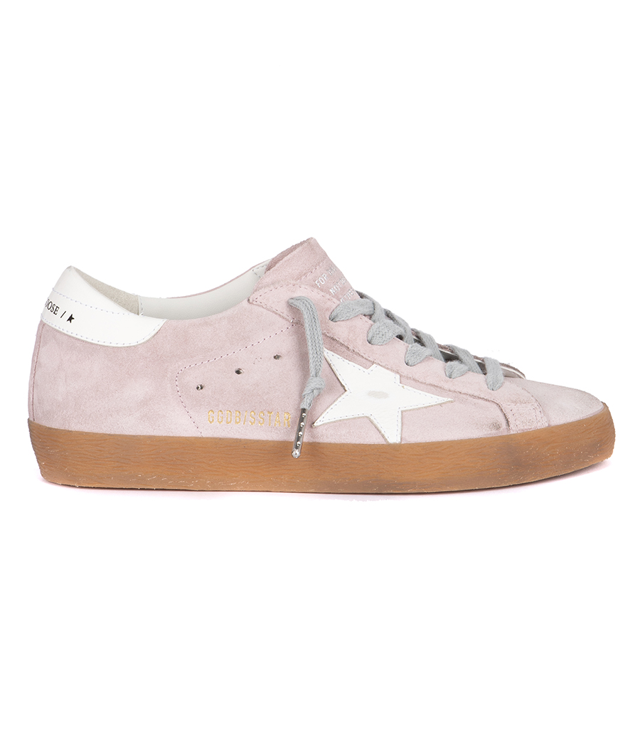 GOLDEN GOOSE  - PINK SUEDE SUPER-STAR SUEDE